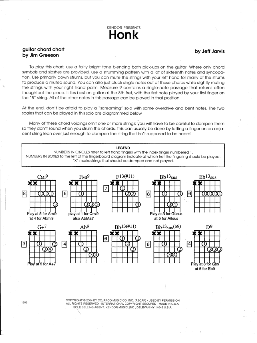 Honk - Guitar Chord Chart