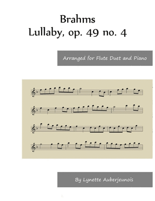 Book cover for Lullaby, op. 49 no. 4 - Flute Duet and Piano
