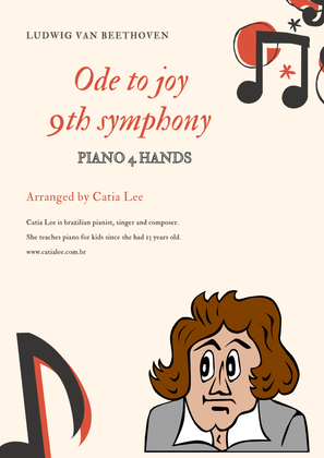Book cover for Ode To Joy (9th Symphony) - Beethoven Piano 4 Hands