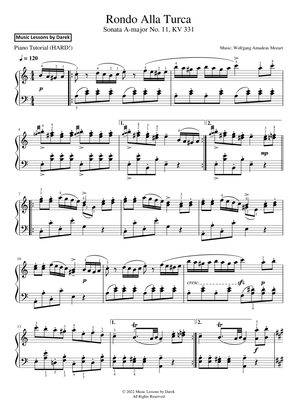 Book cover for Rondo Alla Turca (HARD PIANO) Sonata A-major No. 11, KV 331 [Wolfgang Amadeus Mozart]