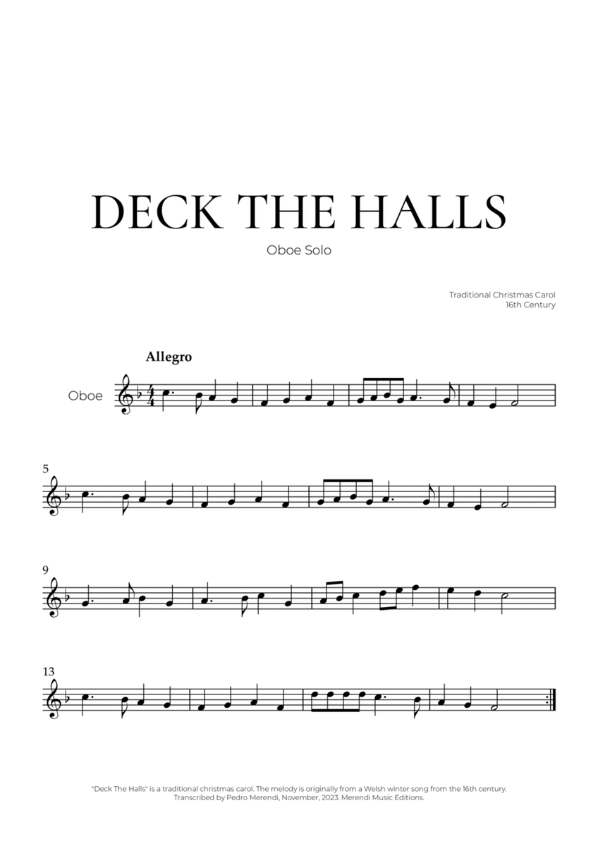 Deck The Halls (Oboe Solo) - Christmas Carol image number null