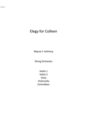 Elegy for Colleen