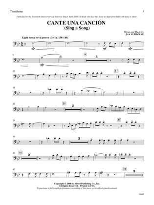 Cante una Cancion (Sing a Song): 1st Trombone