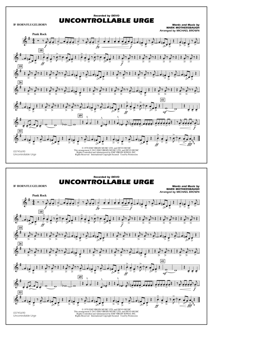 Uncontrollable Urge - Bb Horn/Flugelhorn