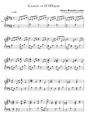 Book cover for Canon in D Major - Johann Pachelbel - Harp Solo (Short version)