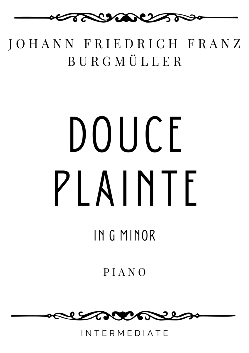 Burgmüller - Douce Plainte "Sweet Sorrow" in G minor - Intermediate image number null