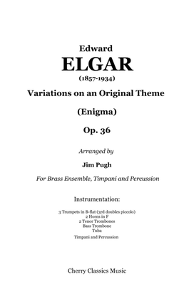 Book cover for Enigma Variations (complete) for 9-piece Brass Ensemble, Timpani & Percussion