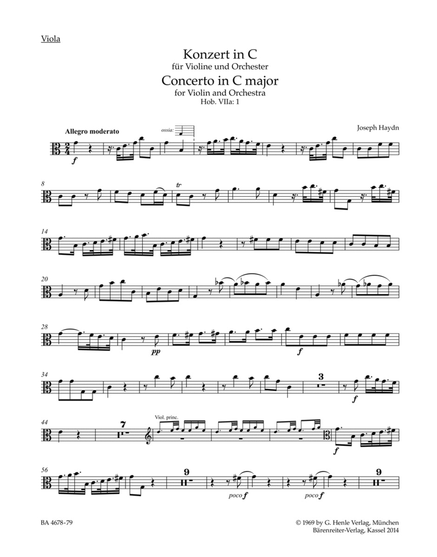 Concerto for Violin and Orchestra in C major Hob. VIIa:1