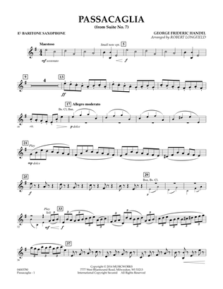 Book cover for Passacaglia (from Suite No. 7) - Eb Baritone Saxophone