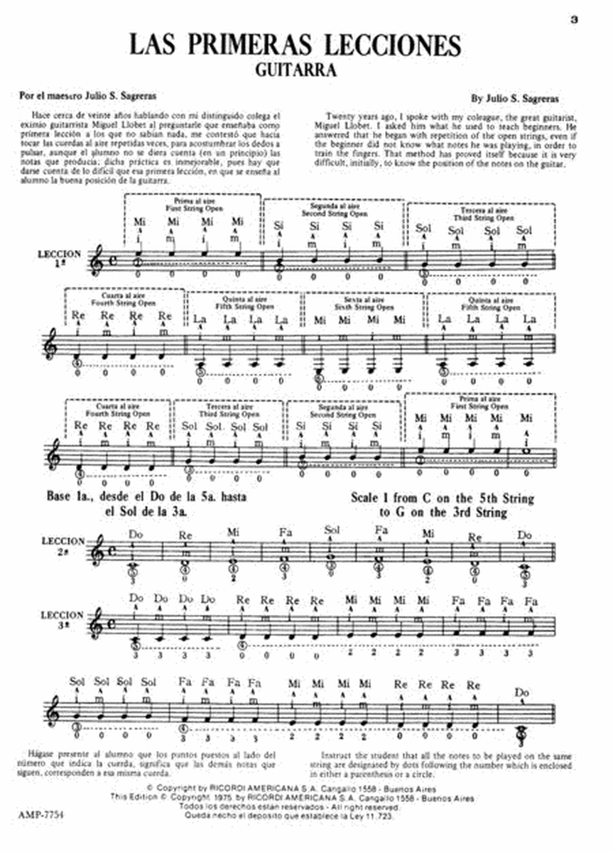 First Lesson for Guitar - Volume 1