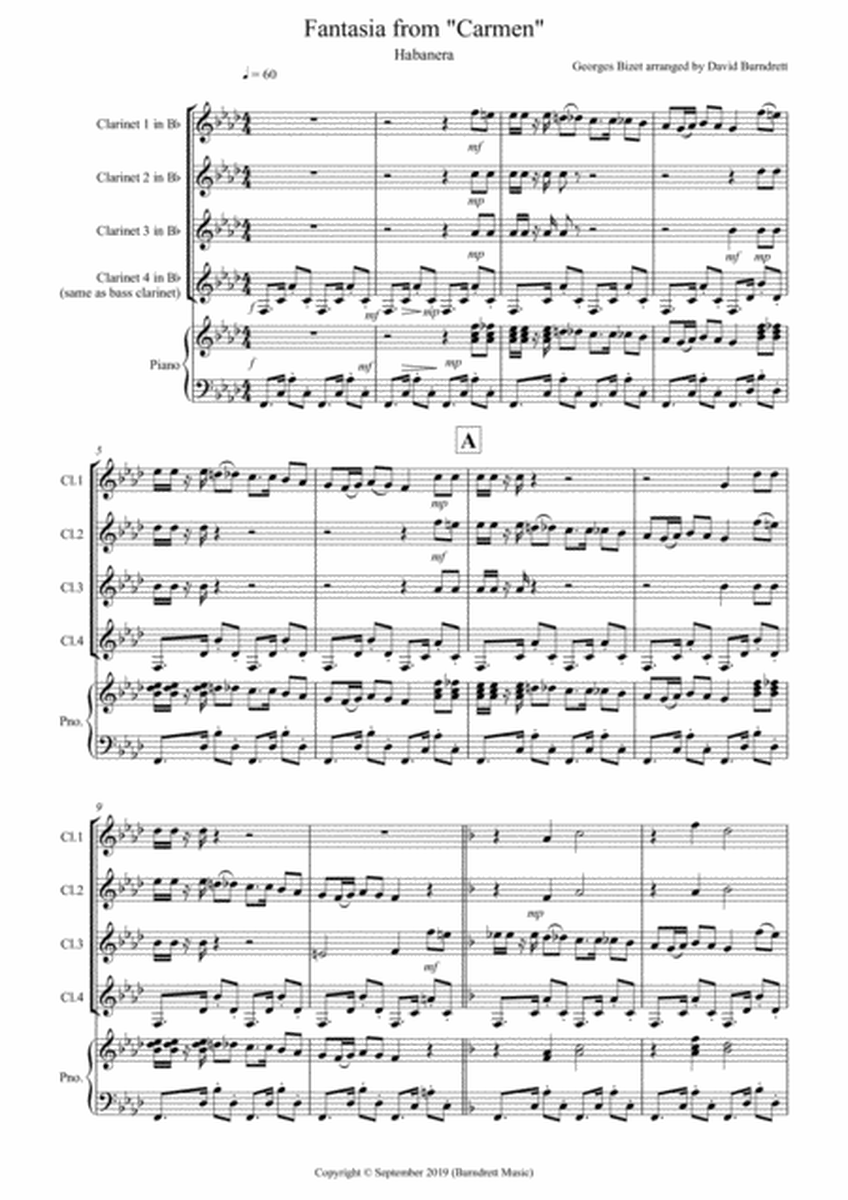 Habanera (fantasia from Carmen) for Clarinet Quartet image number null