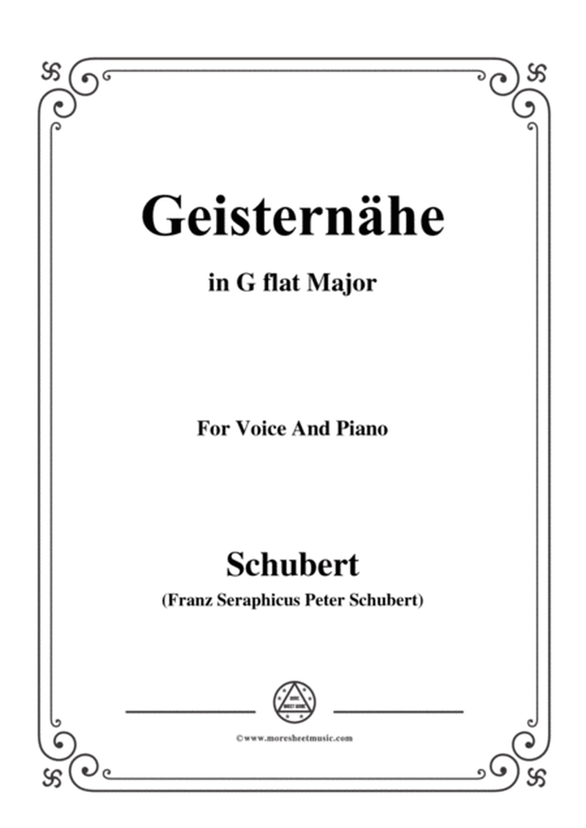Schubert-Geisternähe,in G flat Major,for Voice and Piano image number null