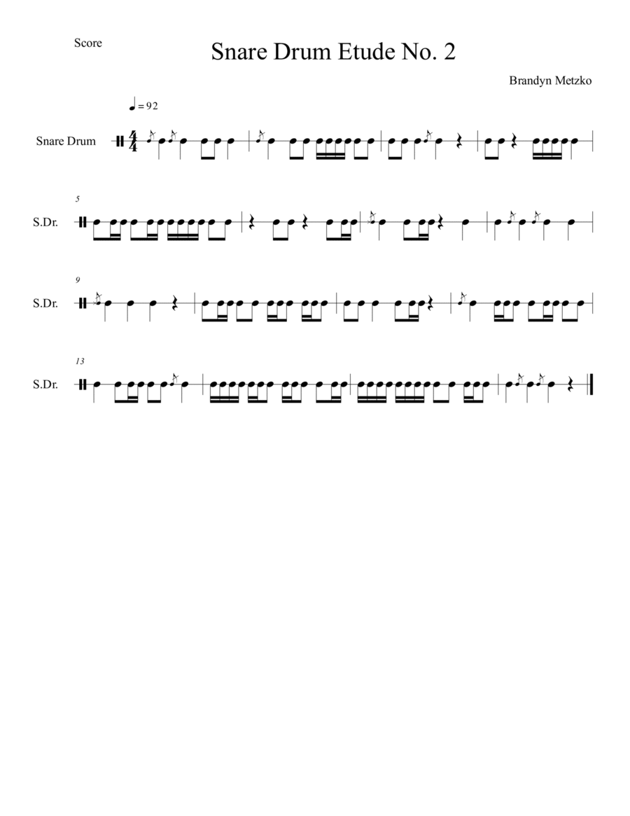 Snare Drum Etude No. 2 image number null