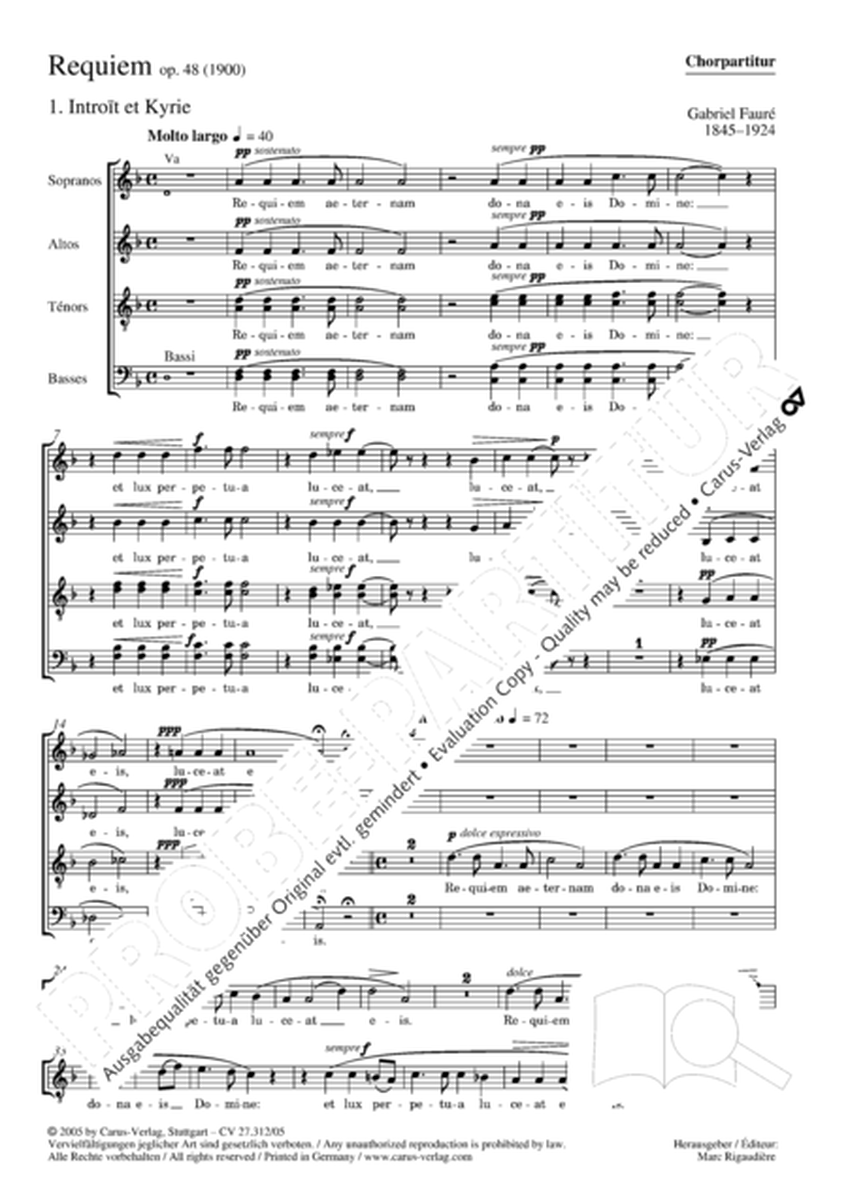 Requiem. Version for symphony orchestra (Requiem. Fassung fur Sinfonieorchester)