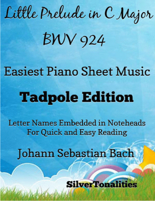 Book cover for Little Prelude In C Major Bwv 924 Easiest Piano Sheet Music 2nd Edition