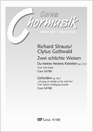 Book cover for Zwei schlichte Weisen. Vocal transcriptions by Clytus Gottwald