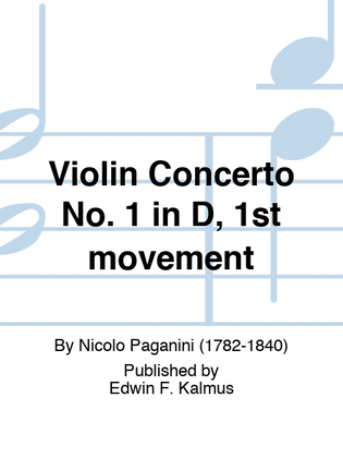 Book cover for Violin Concerto No. 1 in D, 1st movement