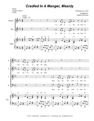 Cradled In A Manger, Meanly (Vocal Quartet - (SATB)