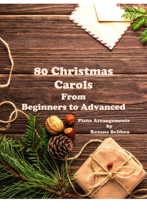 Book cover for 80 Christmas Carols from Beginner to Advanced Sheet Collection Piano
