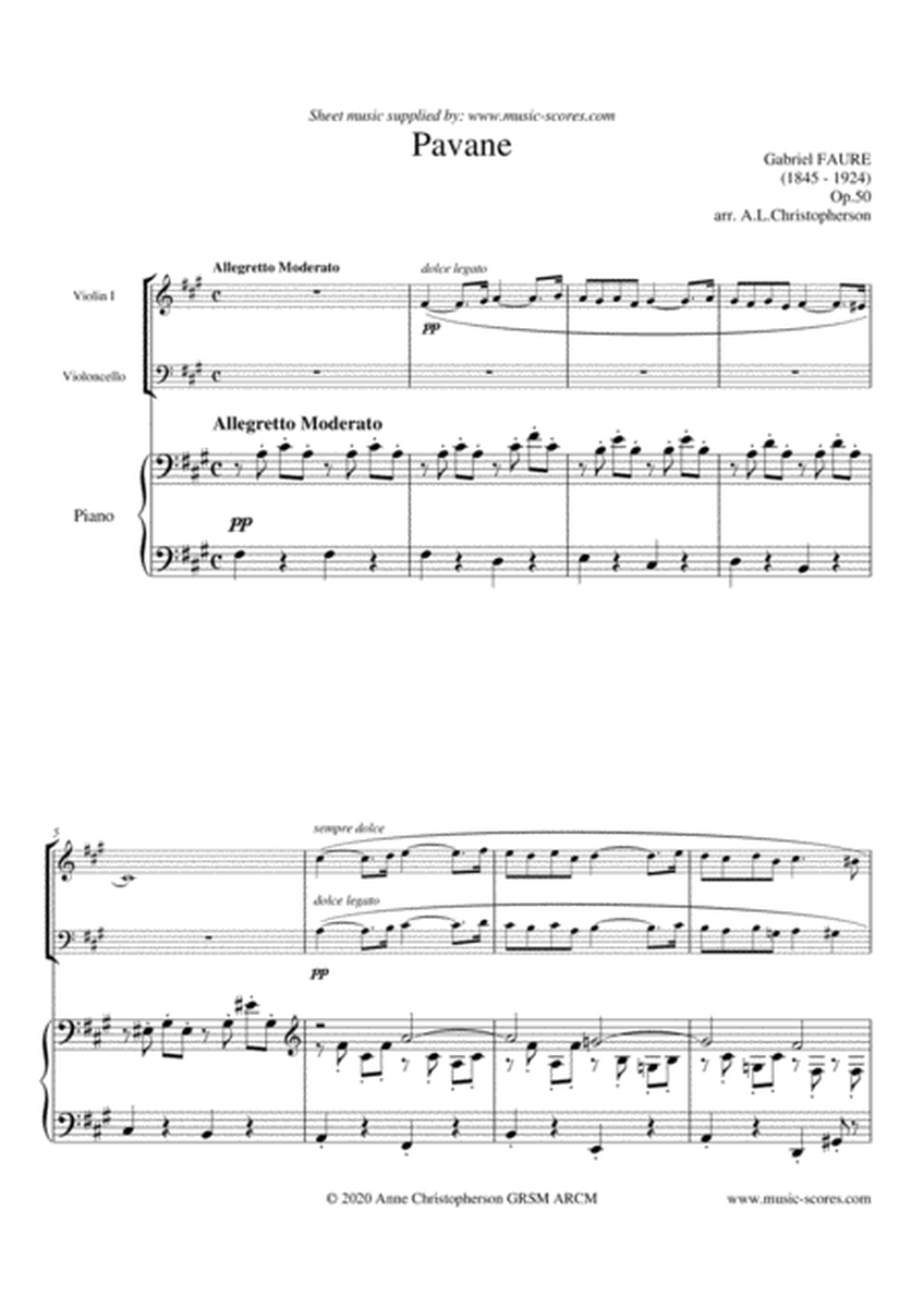 Op.50 Pavane - Violin, Cello and Piano image number null