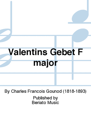 Book cover for Valentins Gebet F major