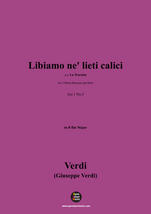 Verdi-Libiamo ne' lieti calici(Drinking Song),for 2 Oboes,Bassoon and Horn