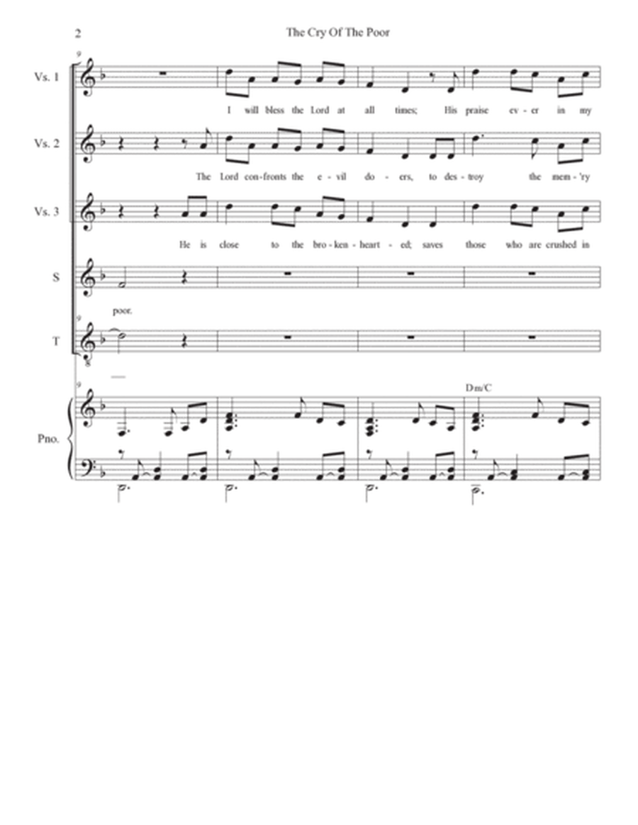 The Cry Of The Poor (Psalm 34) (2-part choir - (Soprano and Tenor) image number null