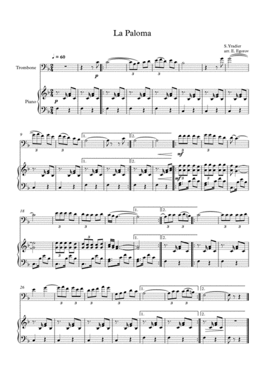 La Paloma, Sebastian Yradier, For Trombone & Piano image number null