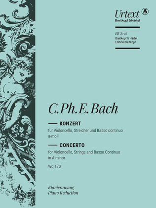 Book cover for Violoncello Concerto in A minor Wq 170