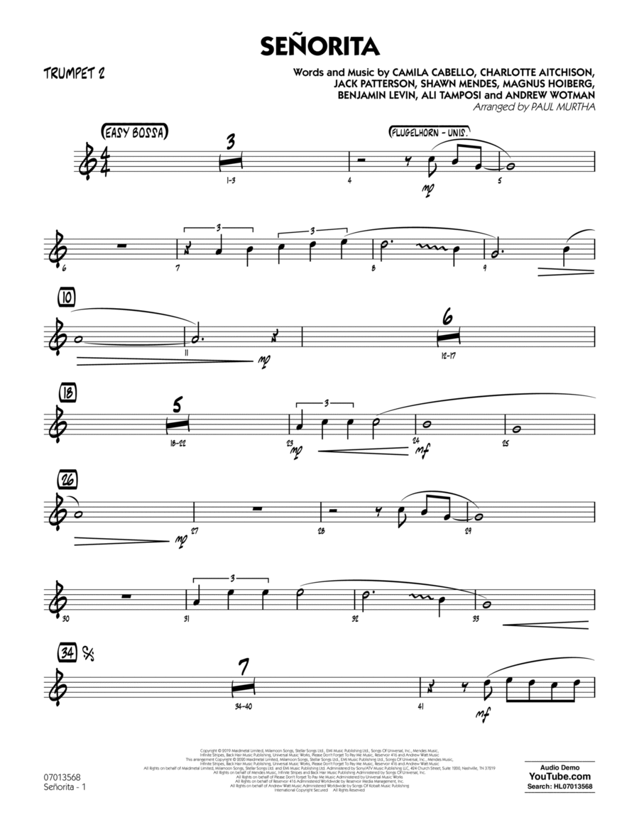 Senorita (arr. Paul Murtha) - Trumpet 2