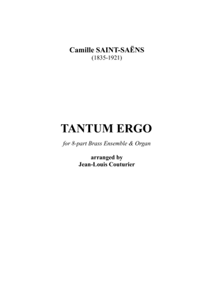 Book cover for Tantum ergo for 8-part Brass Ensemble and Organ