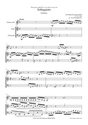 Solfeggietto (Solfeggio) - Clarinet, Violin and Cello