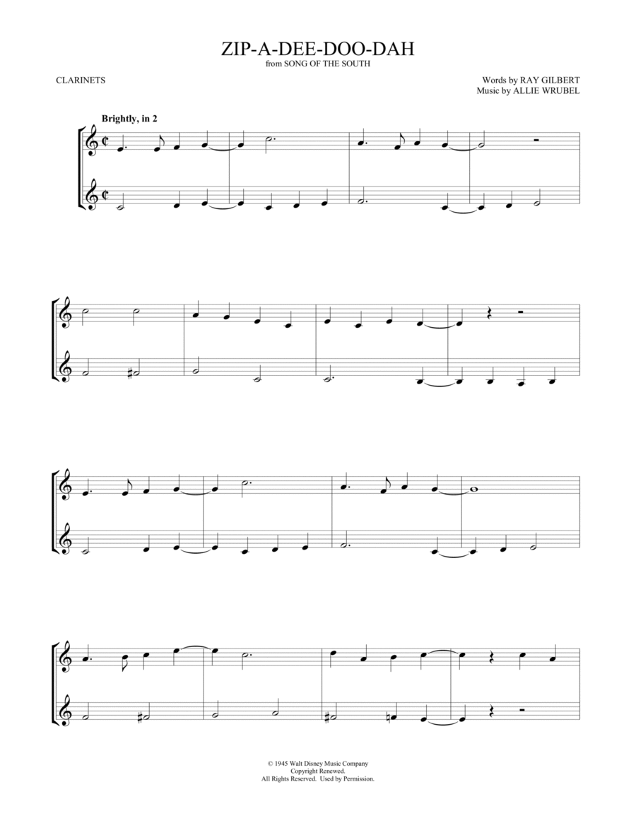 Zip-A-Dee-Doo-Dah (from Song Of The South) (arr. Mark Phillips)