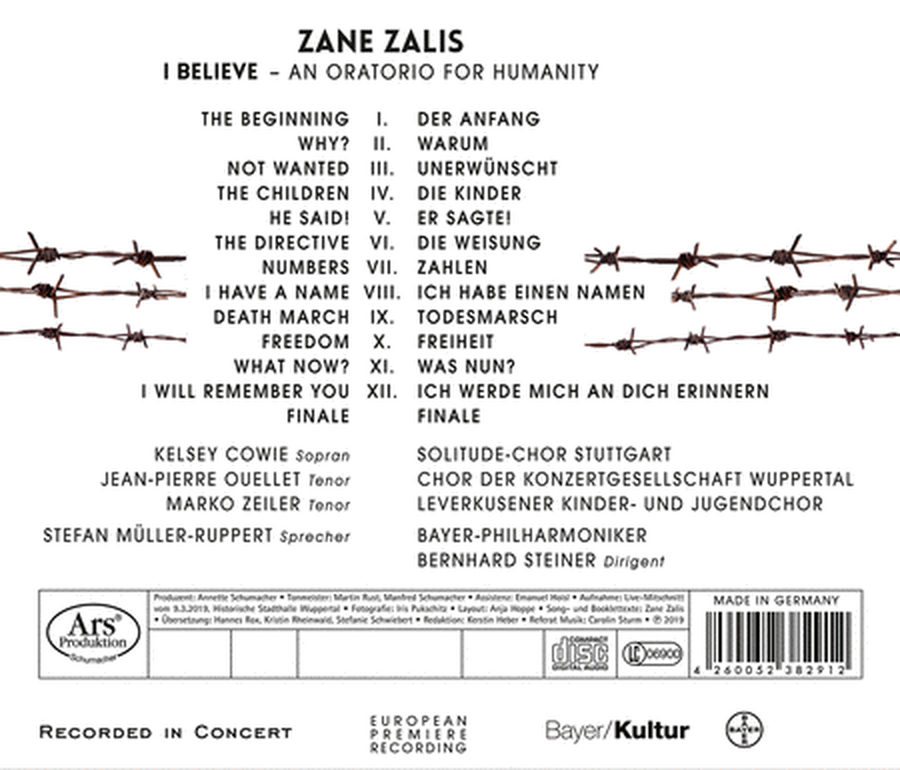 Zalis: I Believe - An Oratorio for Humanity