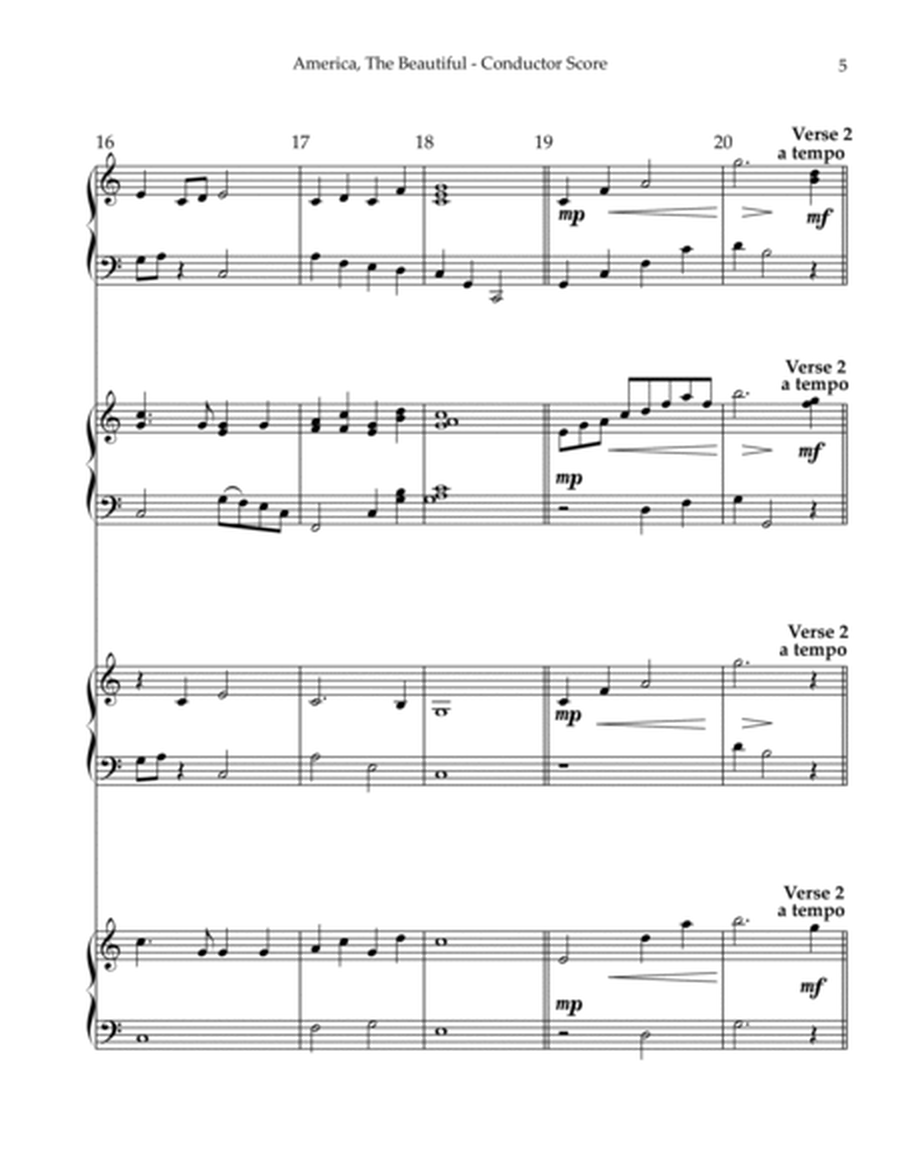 America The Beautiful, Harp Duet - Conductor Score image number null