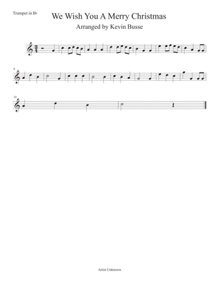 Book cover for We Wish You A Merry Christmas (Easy key of C) Trumpet