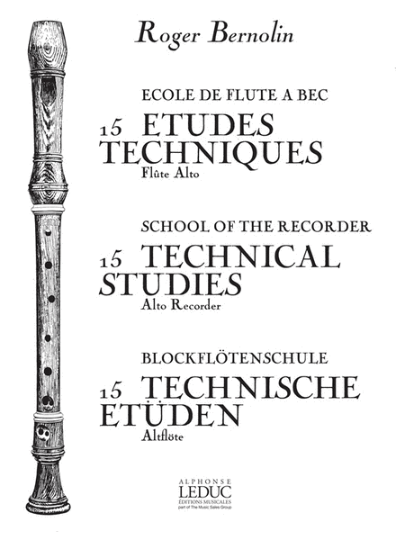 15 Etudes Techniques (alto) (recorder Solo)