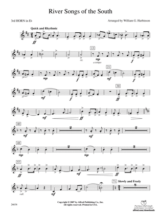 River Songs of the South: (wp) 3rd Horn in E-flat