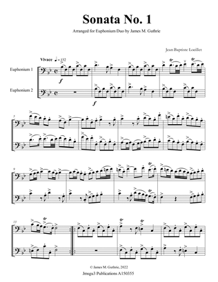 Loeillet: Six Sonatas Op. 5 No. 2 Complete for Euphonium Duo
