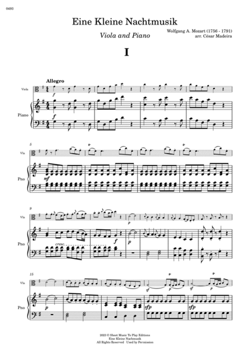 Eine Kleine Nachtmusik (1 mov.) - Viola and Piano (Full Score and Parts) image number null