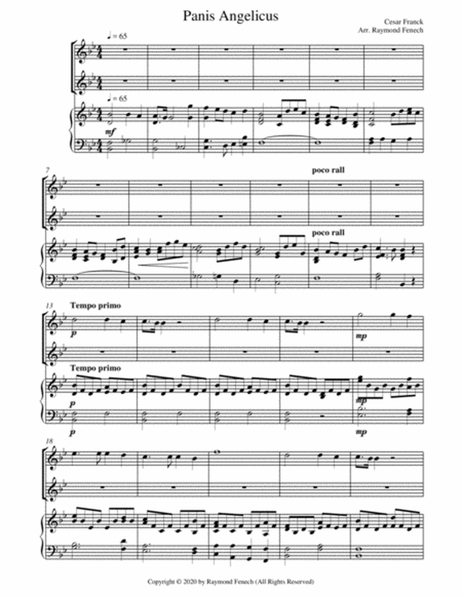Panis Angelicus - 2 Oboes and Piano image number null
