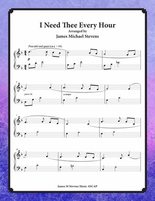 I Need Thee Every Hour - Hymnfelt Piano