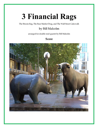 Book cover for 3 Financial Rags for double reed quartet