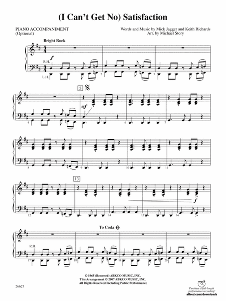 (I Can't Get No) Satisfaction: Piano Accompaniment
