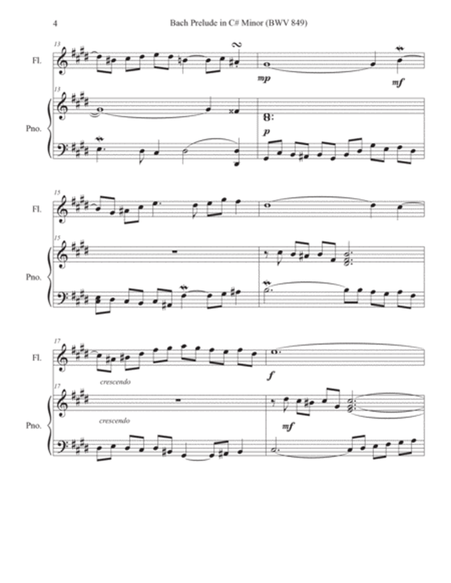Bach Prelude in C# Minor (BWV 849) for Flute Solo with Piano image number null