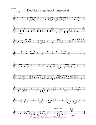Book cover for Dodi Li String Trio Arrangement