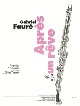 Book cover for Apres Un Reve Pour Clarinette En Si Bemol Et Piano