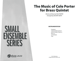 Book cover for The Music of Cole Porter for Brass Quintet: Score