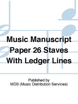 Book cover for Music manuscript paper 26 staves with ledger lines
