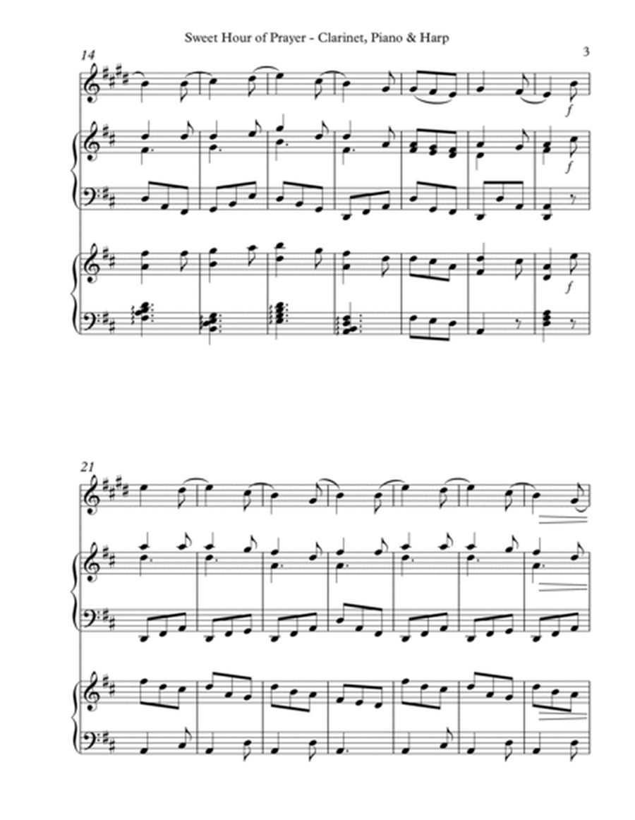 Sweet Hour of Prayer, Trio for Bb Clarinet, Piano & Harp image number null